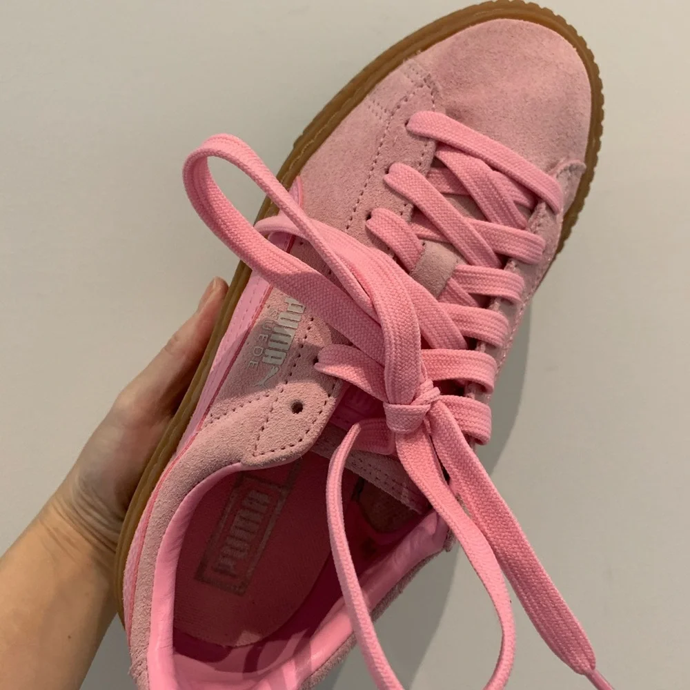 PUMA Kids shoes size 5 suede platform Jr sneakers, prism pink - Picture 4 of 8
